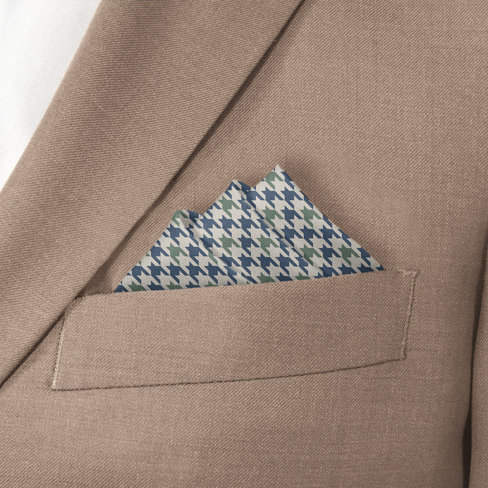 Houndstooth Pocket Square - Stairs Fold - Knotty Tie Co.