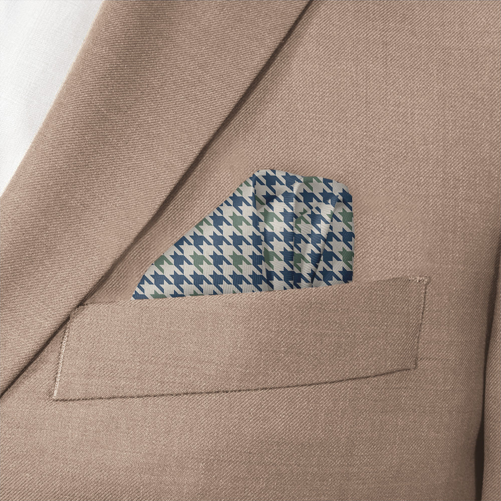Houndstooth Pocket Square - Wave Fold - Knotty Tie Co.