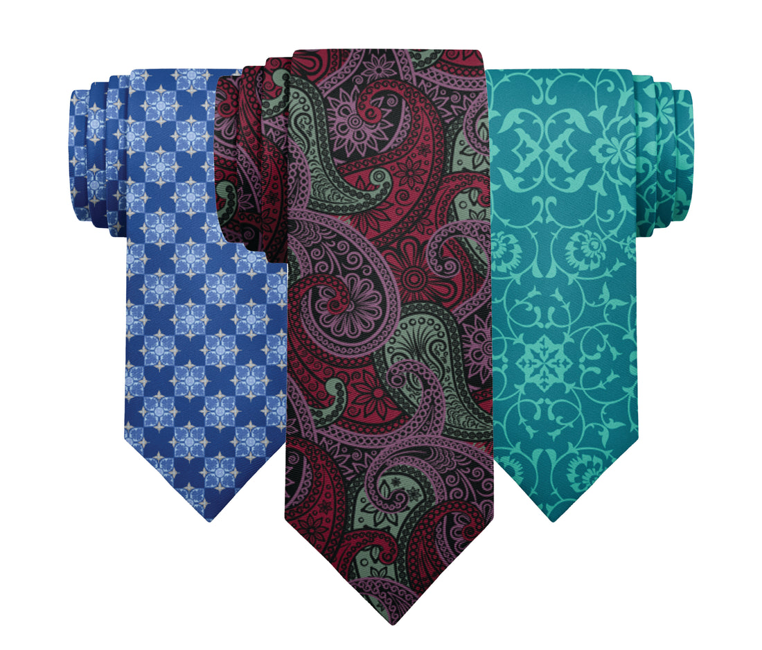 Ornate rich tie patterns for more formal occasions