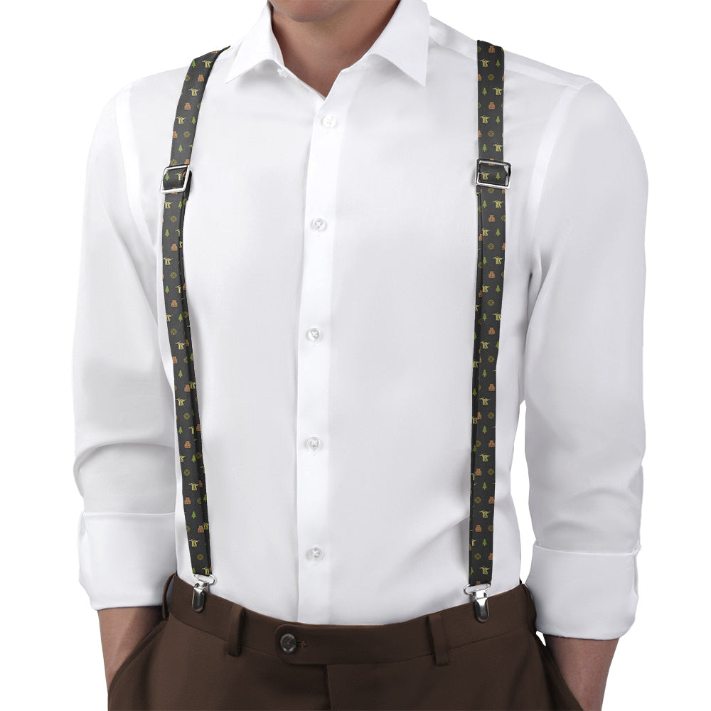 Hunting With Friends Suspenders - On Model Back View - Knotty Tie Co.