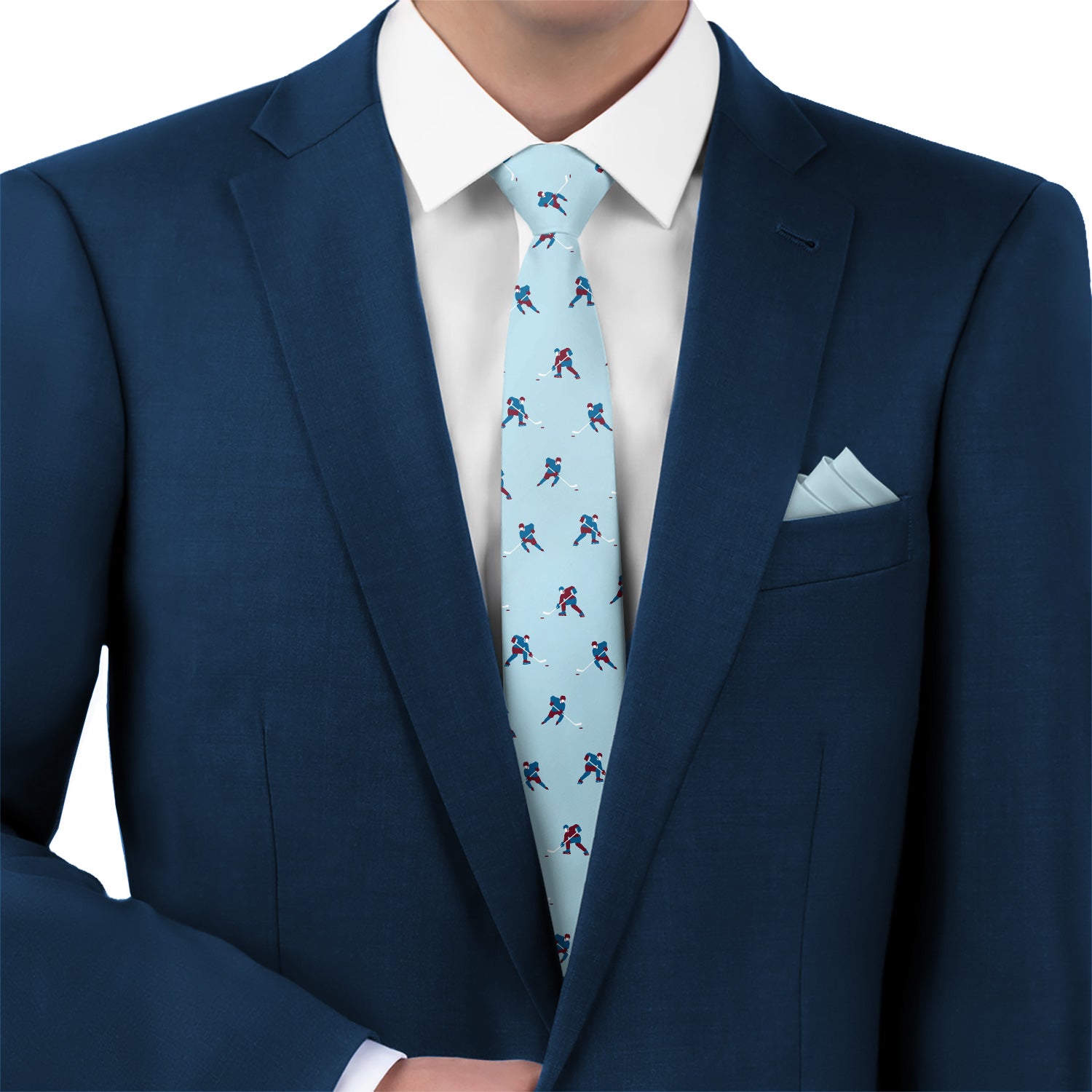 Ice Hockey Heritage Necktie - Matching Pocket Square - Knotty Tie Co.