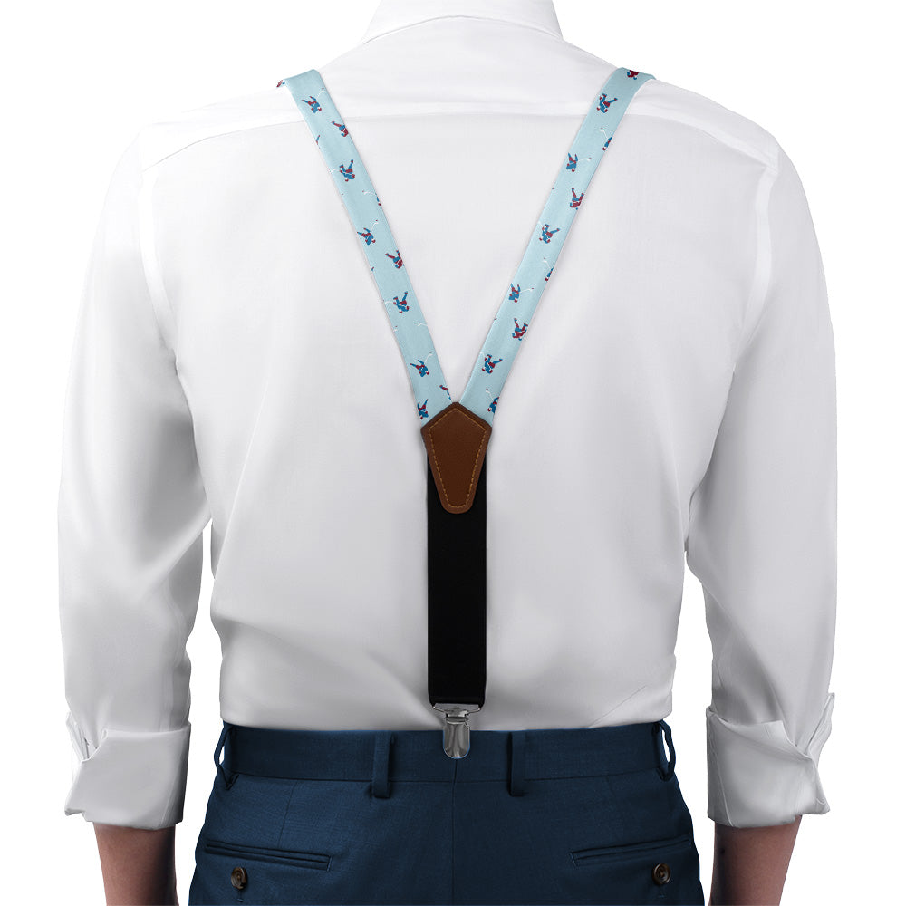 Ice Hockey Heritage Suspenders - On Model Front View - Knotty Tie Co.