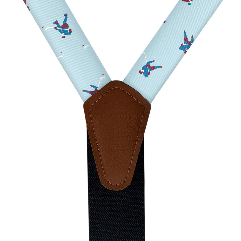 Ice Hockey Heritage Suspenders - Vegan Leather Y-Back - Knotty Tie Co.