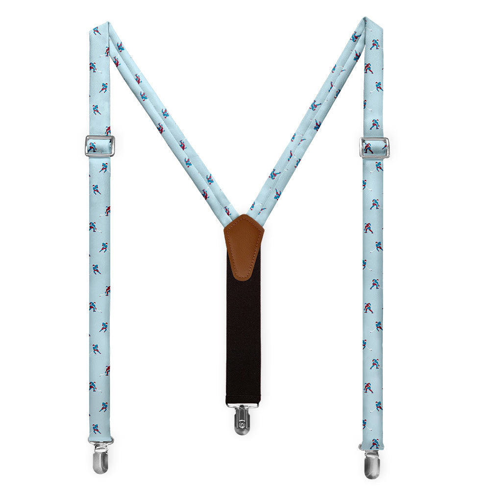 Ice Hockey Heritage Suspenders - Full Front View - Knotty Tie Co.