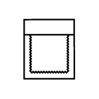 black and white icon of a rectangular fabric swatch