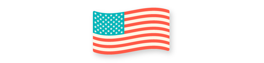 American flag to represent product made in USA using globally sourced materials