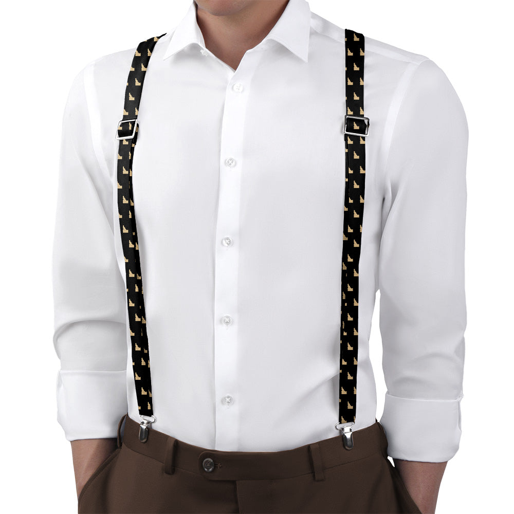 Idaho State Outline Suspenders - On Model Back View - Knotty Tie Co.