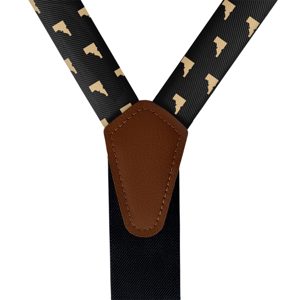 Idaho State Outline Suspenders - Vegan Leather Y-Back - Knotty Tie Co.