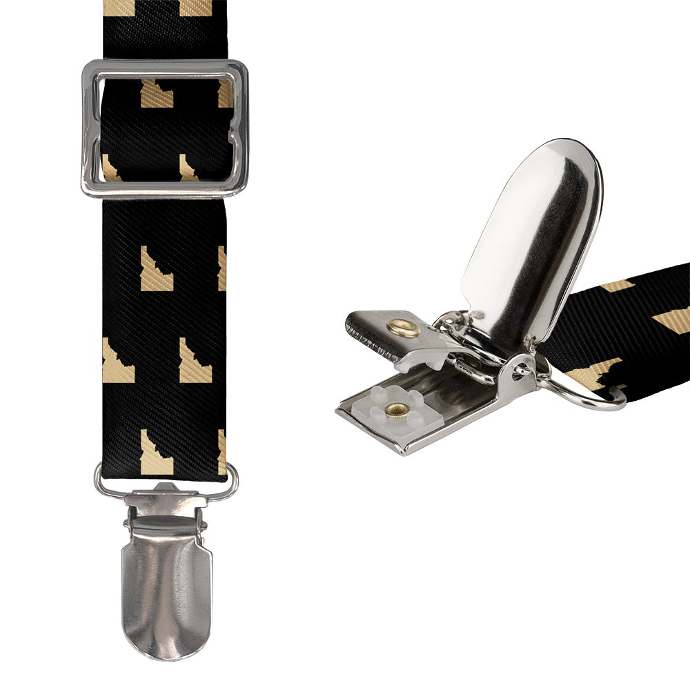 Idaho State Outline Suspenders - Hardware and Strap - Knotty Tie Co.