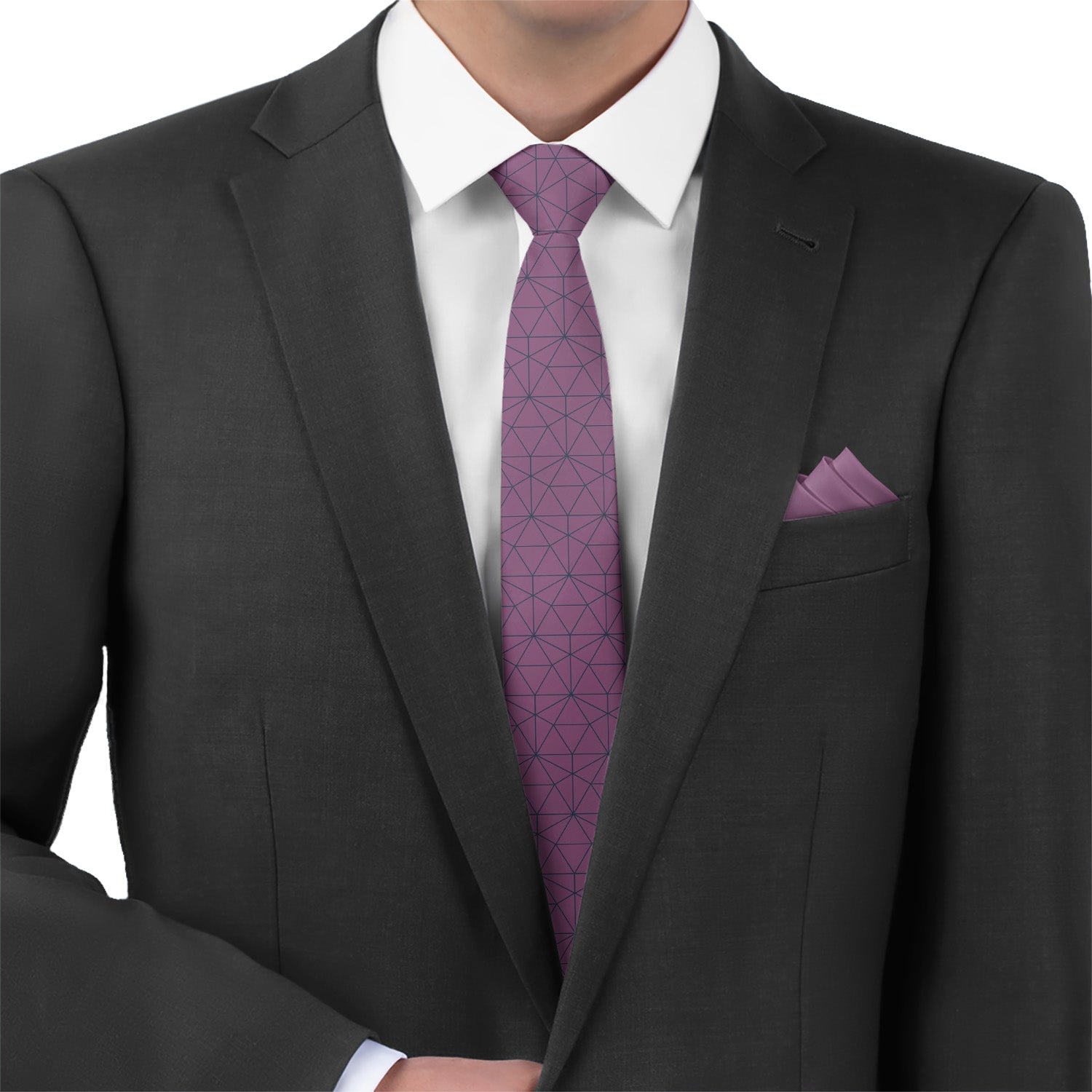 Igloo Geo Necktie - Matching Pocket Square - Knotty Tie Co.