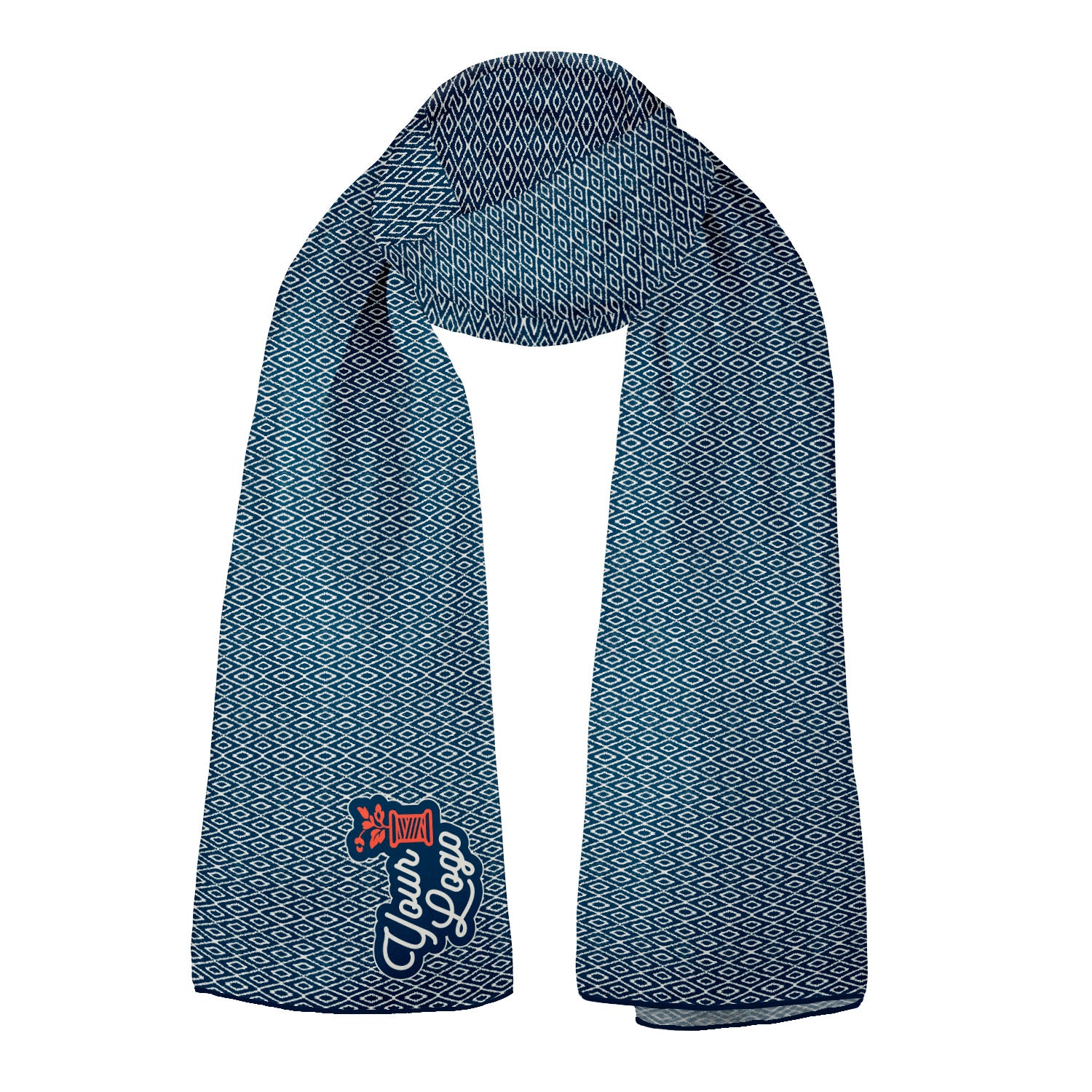 Ikat 1 72 x 24 Rectangle Chiffon Logo Scarf - Knotty Tie Co.