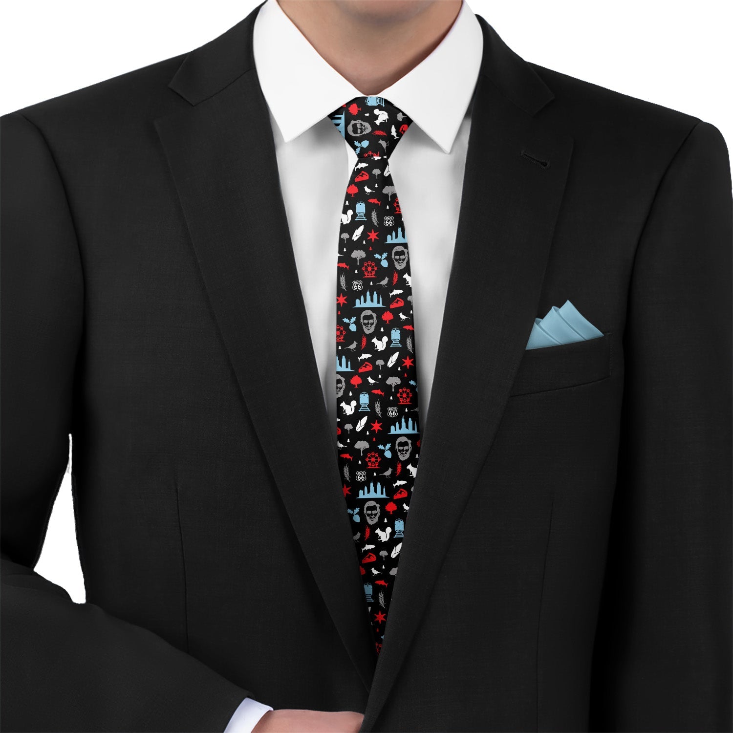 Illinois State Heritage Necktie - Matching Pocket Square - Knotty Tie Co.