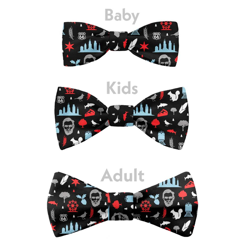 Illinois State Heritage Bow Tie - Bow Sizes - Knotty Tie Co.