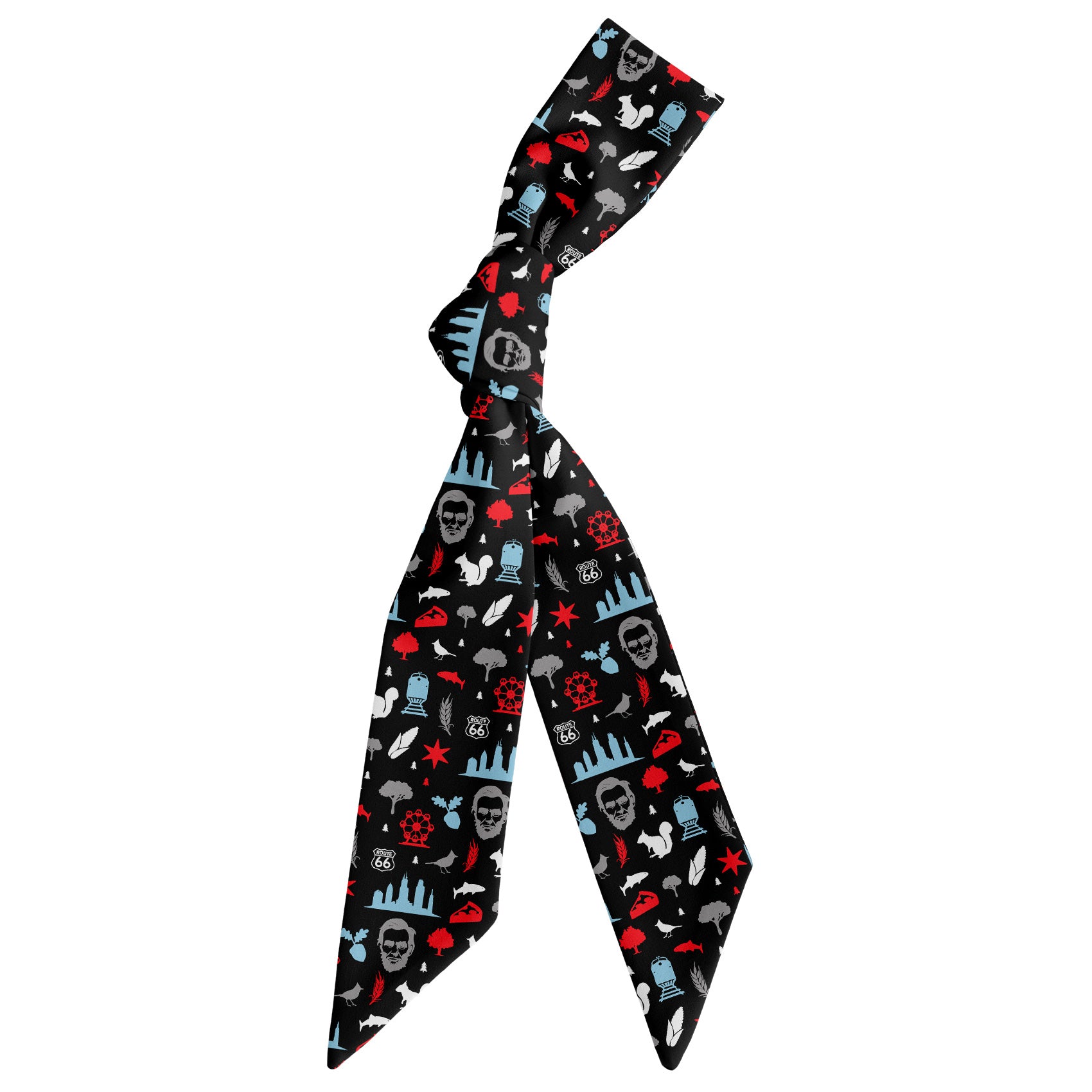 Illinois State Heritage Hair Scarf - Scarf Tied Into Knot - Knotty Tie Co.