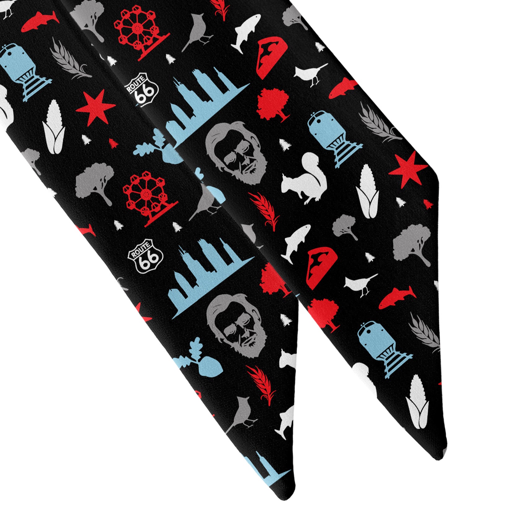 Illinois State Heritage Hair Scarf - Scarf Tapered Ends - Knotty Tie Co.