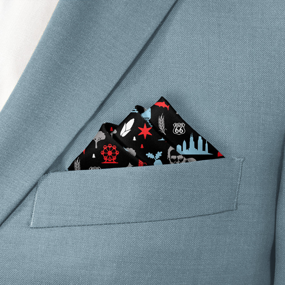 Illinois State Heritage Pocket Square - Stairs Fold - Knotty Tie Co.