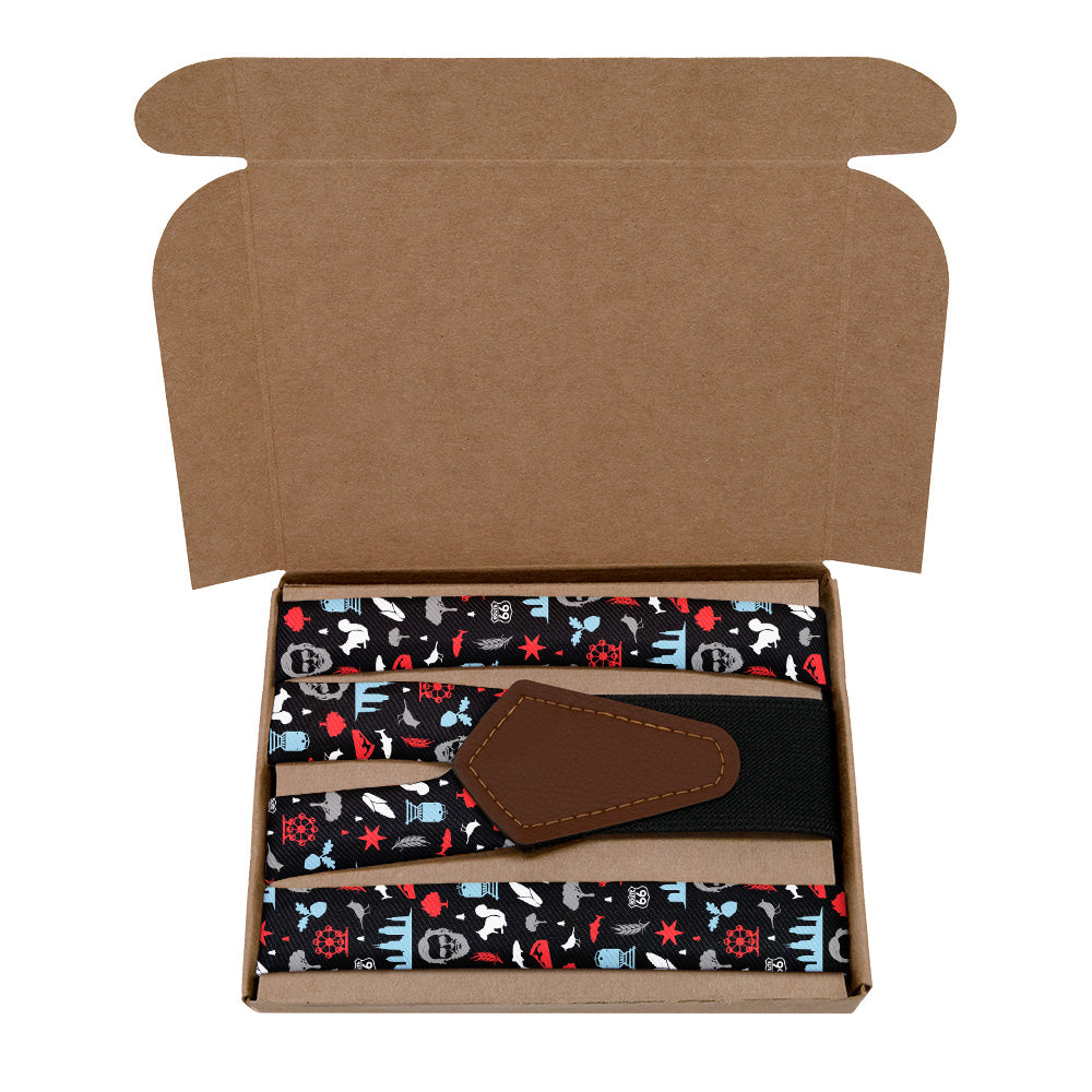 Illinois State Heritage Suspenders - Kraft Gift Box Packaging - Knotty Tie Co.