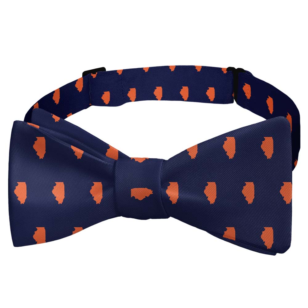 Illinois State Outline Bow Tie - Self Tie Bow Tie - Knotty Tie Co.