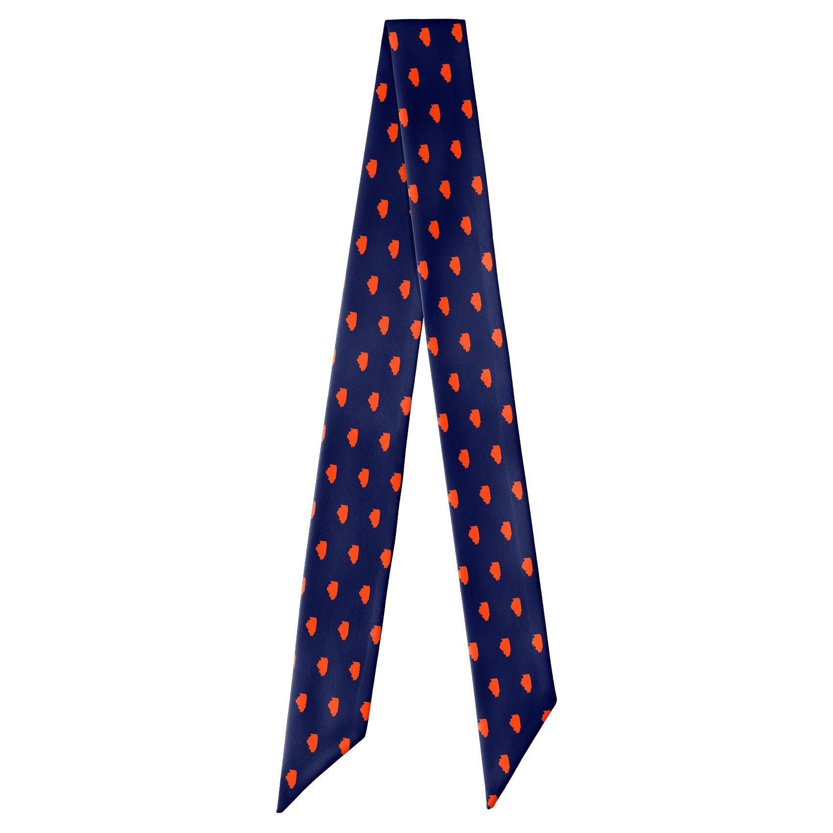 Illinois State Outline Hair Scarf - Full View of Hair Scarf - Knotty Tie Co.