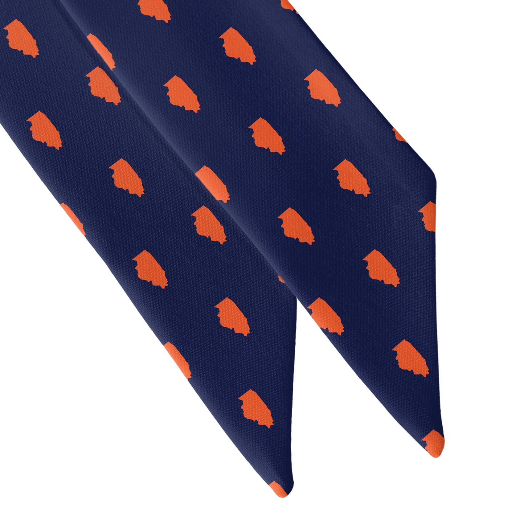 Illinois State Outline Hair Scarf - Scarf Tapered Ends - Knotty Tie Co.