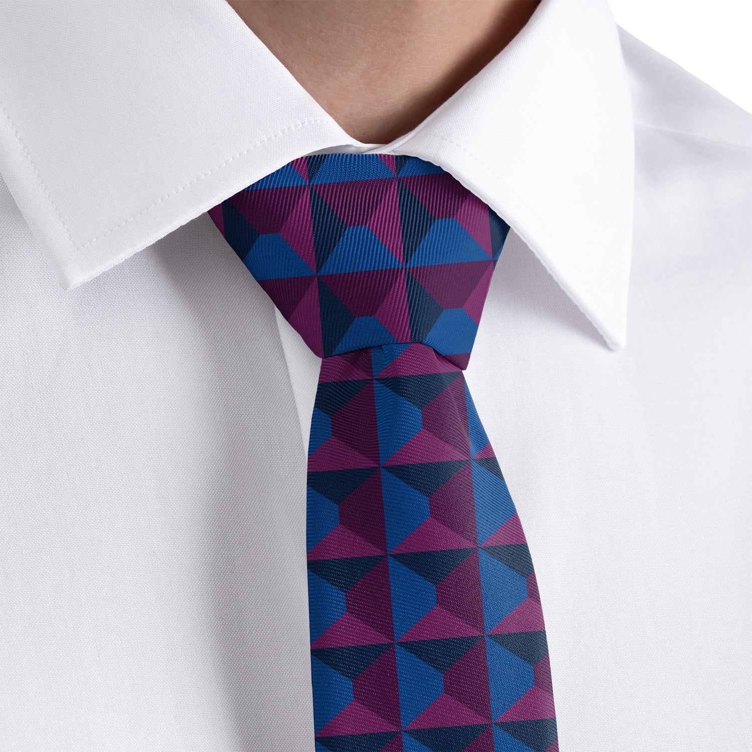 Illusion Geometric Necktie - Rolled - Knotty Tie Co.