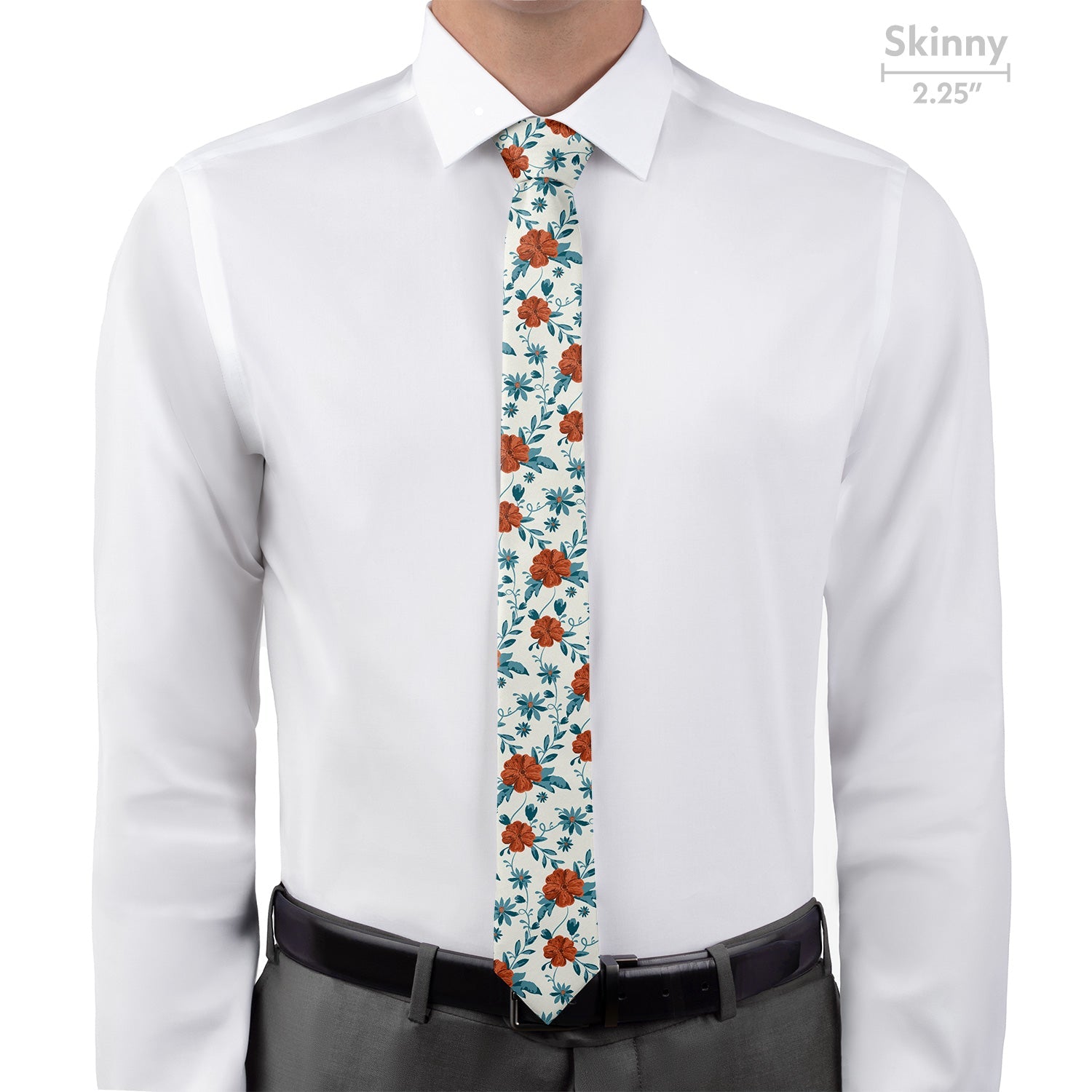 Impatiens Floral Necktie - Skinny - Knotty Tie Co.