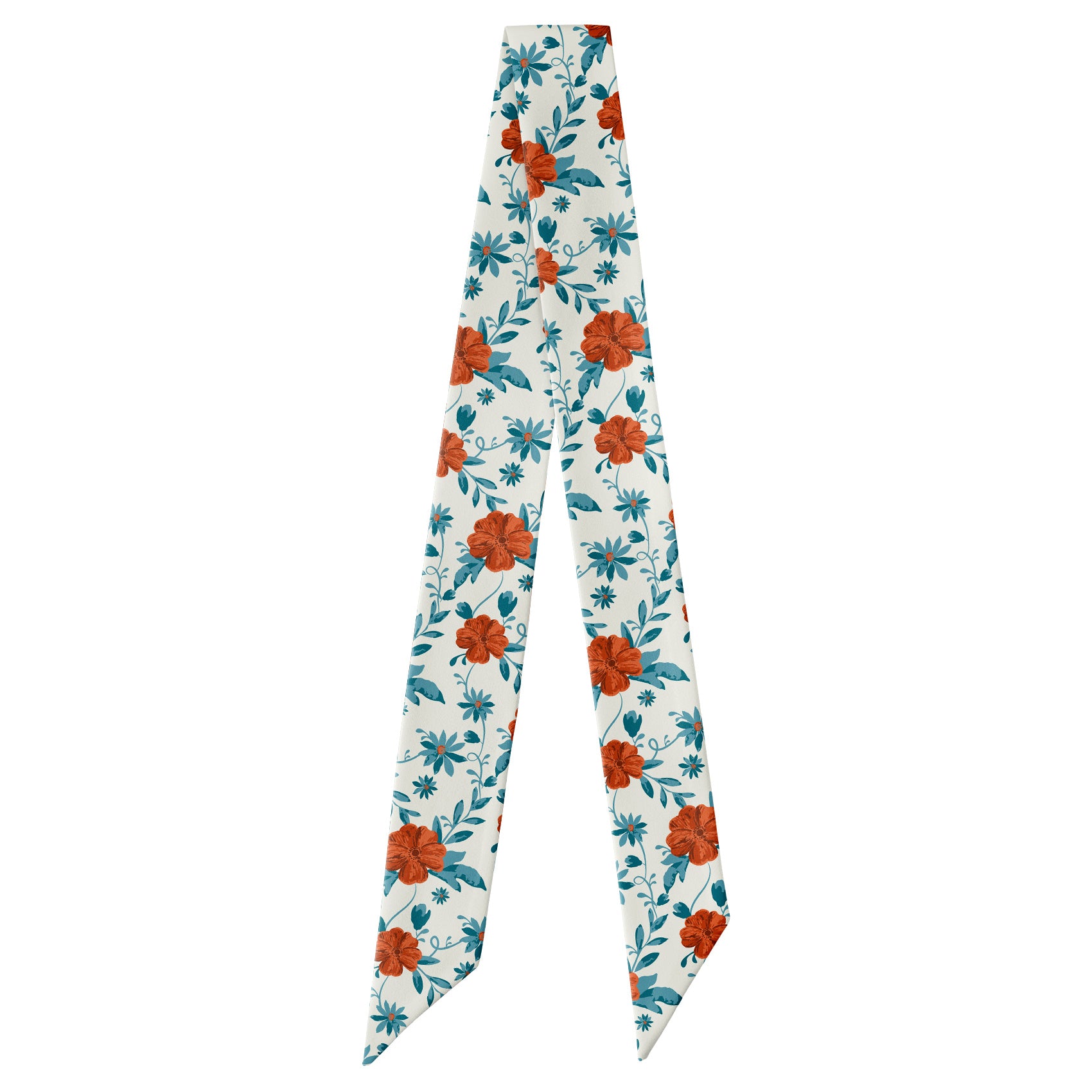 Impatiens Floral Hair Scarf - Full View of Hair Scarf - Knotty Tie Co.