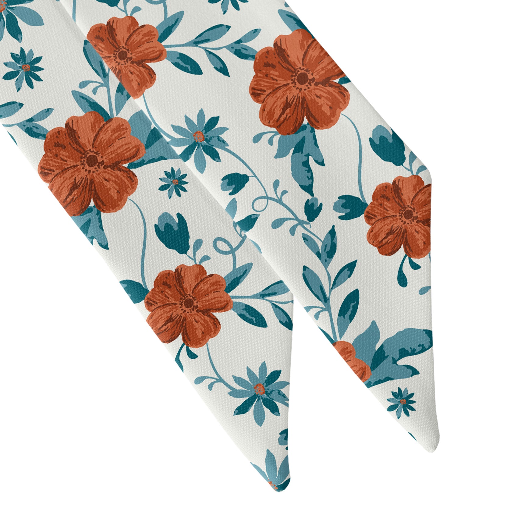 Impatiens Floral Hair Scarf - Scarf Tapered Ends - Knotty Tie Co.