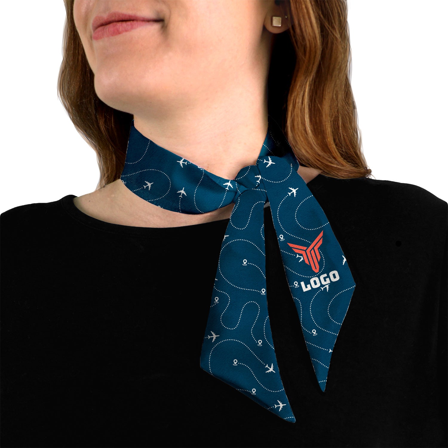 In Flight 1 Hair Neck Logo Scarf - Knotty Tie Co.