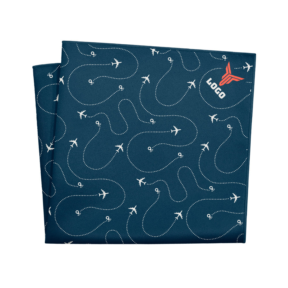 In Flight 3 Logo Pocket Square