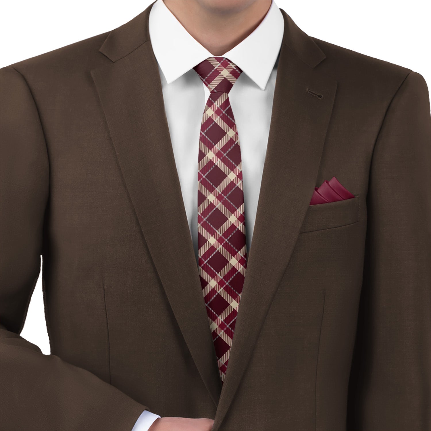 Inca Plaid Necktie - Matching Pocket Square - Knotty Tie Co.