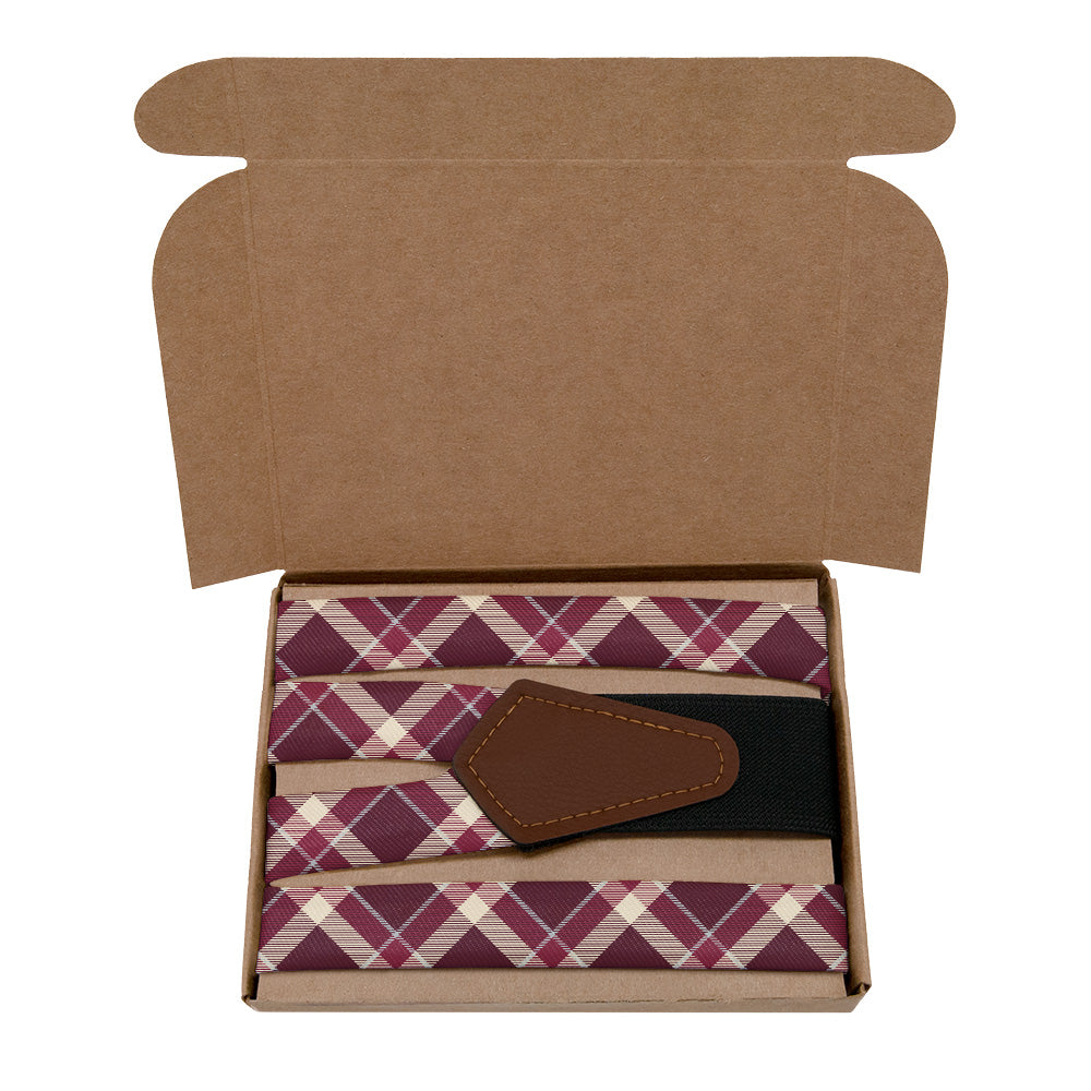 Inca Plaid Suspenders - Kraft Gift Box Packaging - Knotty Tie Co.