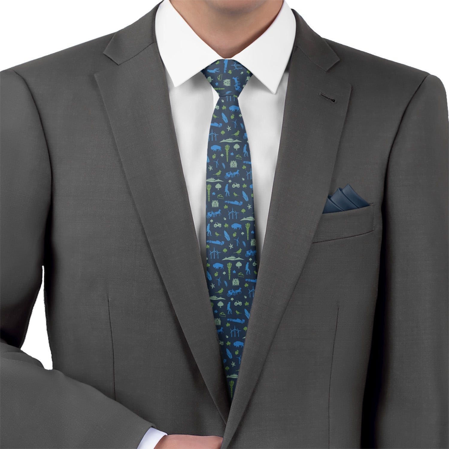 Indiana State Heritage Necktie - Matching Pocket Square - Knotty Tie Co.