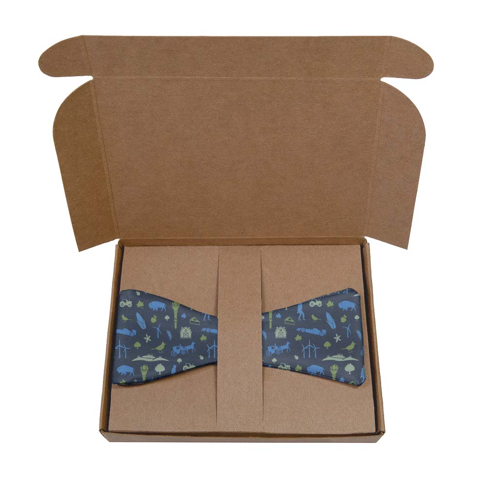 Indiana State Heritage Bow Tie- Kraft Gift Box Packaging - Knotty Tie Co.