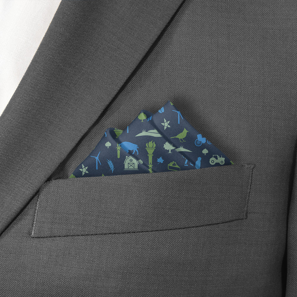 Indiana State Heritage Pocket Square - Stairs Fold - Knotty Tie Co.