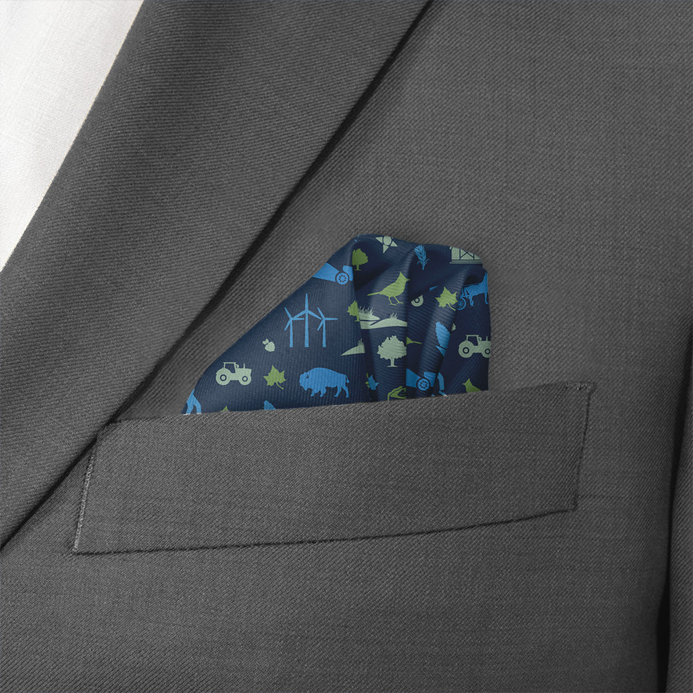 Indiana State Heritage Pocket Square - Wave Fold - Knotty Tie Co.
