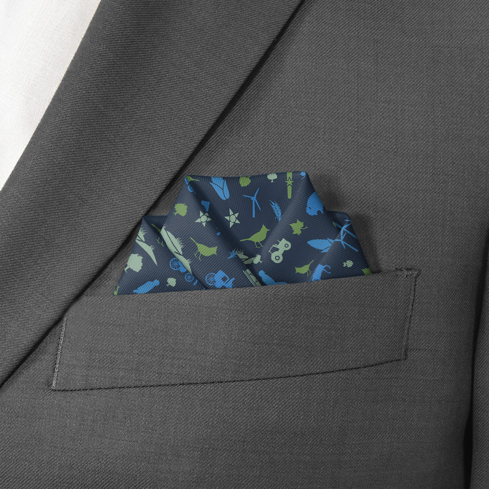 Indiana State Heritage Pocket Square - Scalloped Fold - Knotty Tie Co.