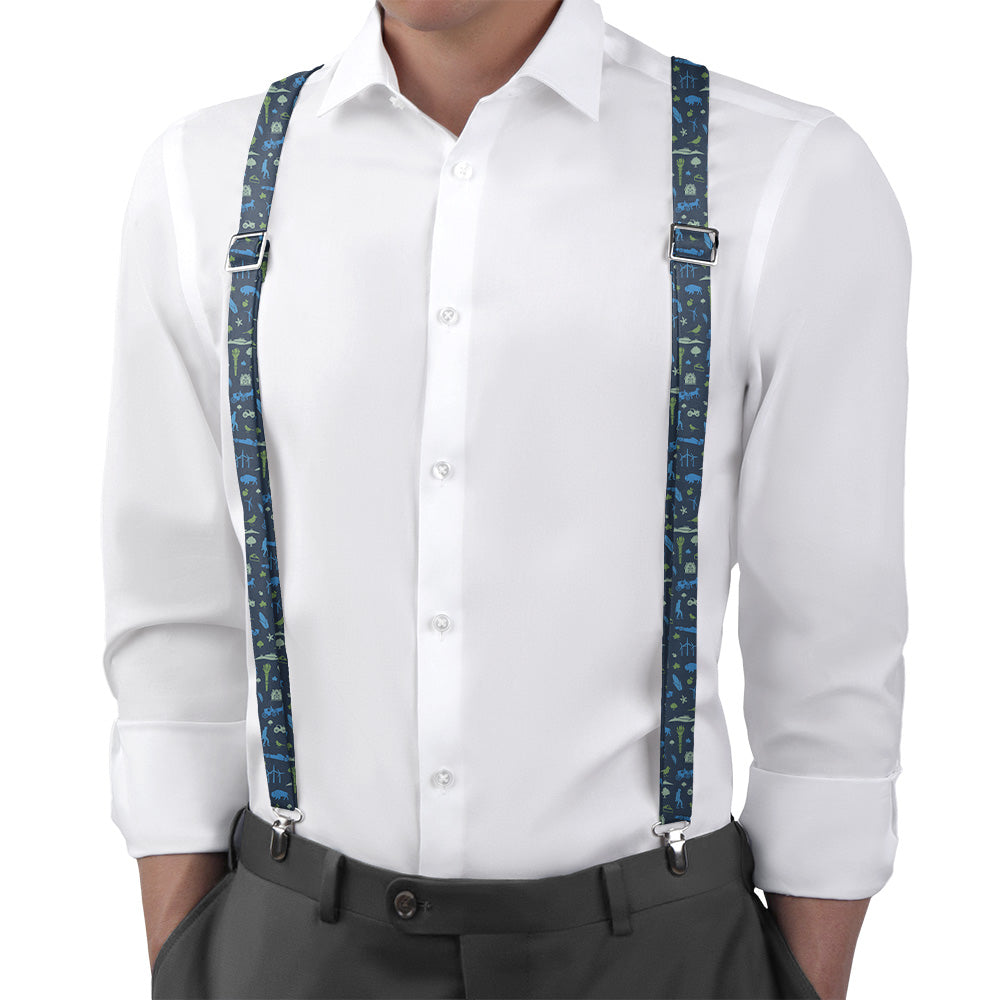 Indiana State Heritage Suspenders - On Model Back View - Knotty Tie Co.