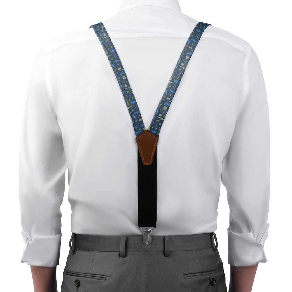 Indiana State Heritage Suspenders - On Model Front View - Knotty Tie Co.