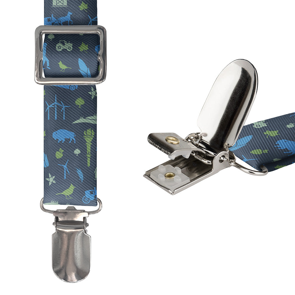 Indiana State Heritage Suspenders - Hardware and Strap - Knotty Tie Co.