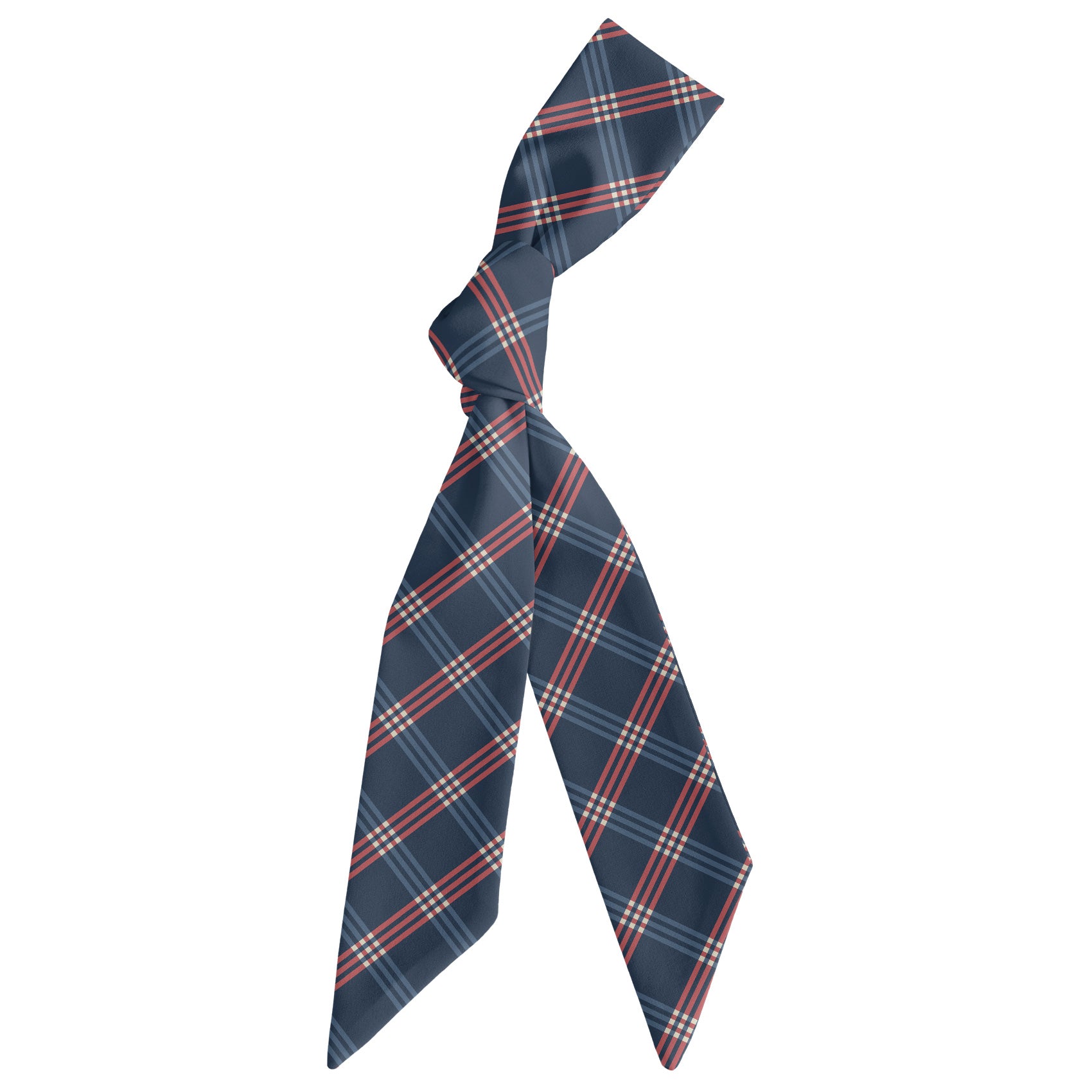 Intersector Plaid Hair Scarf - Scarf Tied Into Knot - Knotty Tie Co.
