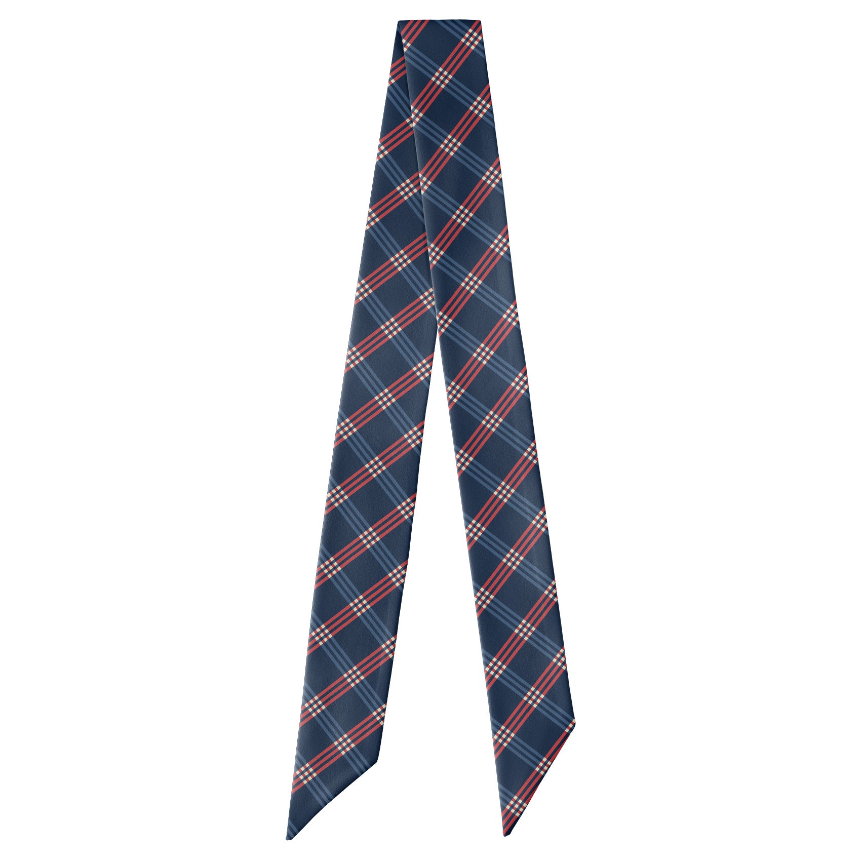 Intersector Plaid Hair Scarf - Full View of Hair Scarf - Knotty Tie Co.