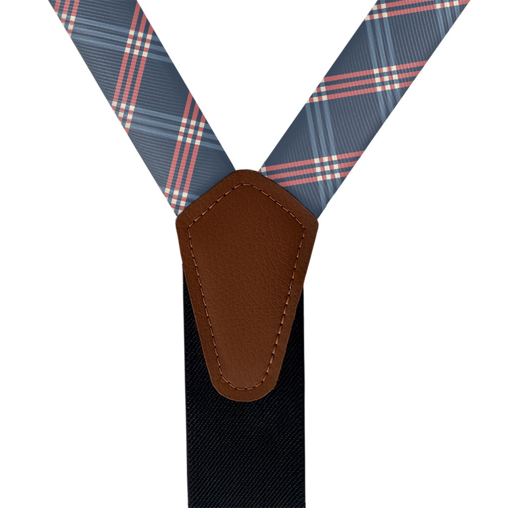 Intersector Plaid Suspenders - Vegan Leather Y-Back - Knotty Tie Co.