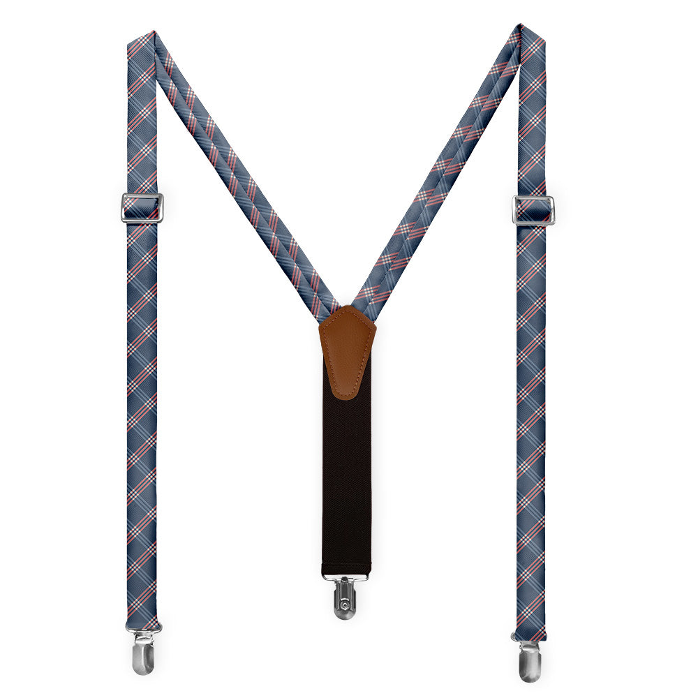Intersector Plaid Suspenders - Full Front View - Knotty Tie Co.
