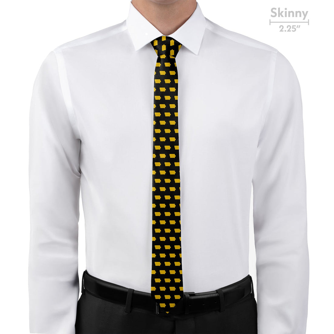 Iowa State Outline Necktie - Skinny - Knotty Tie Co.