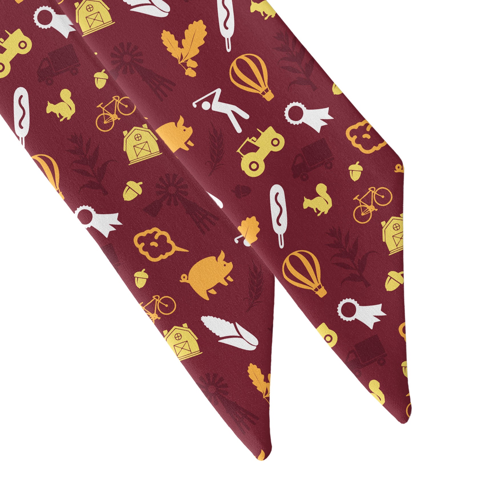 Iowa State Heritage Hair Scarf - Scarf Tapered Ends - Knotty Tie Co.