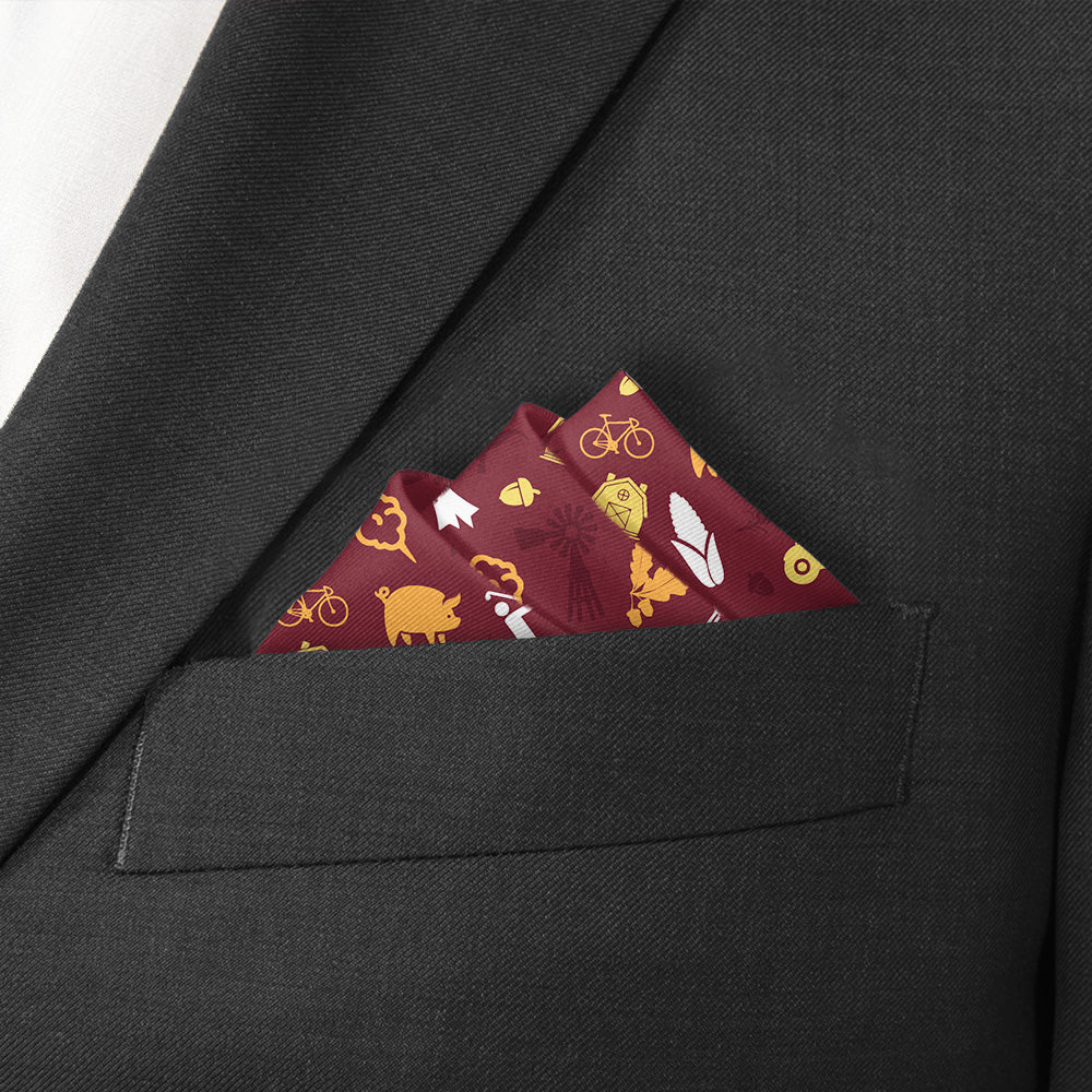 Iowa State Heritage Pocket Square - Stairs Fold - Knotty Tie Co.