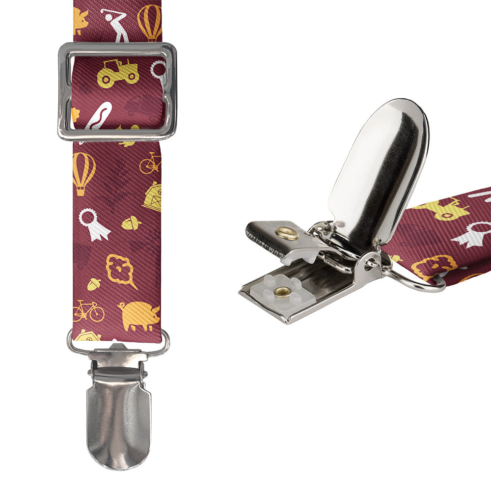 Iowa State Heritage Suspenders - Hardware and Strap - Knotty Tie Co.