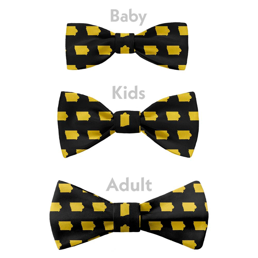 Iowa State Outline Bow Tie - Bow Sizes - Knotty Tie Co.