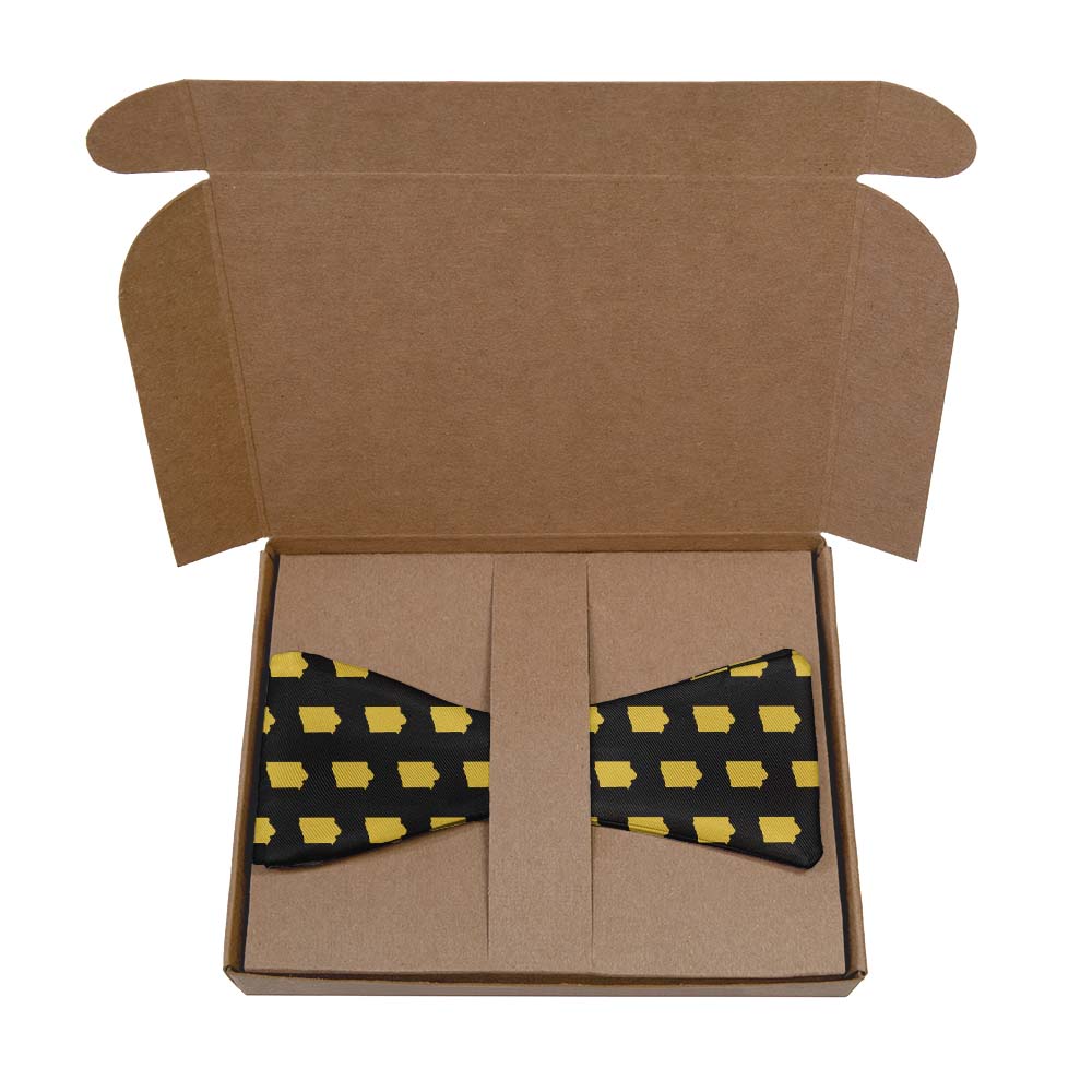 Iowa State Outline Bow Tie- Kraft Gift Box Packaging - Knotty Tie Co.